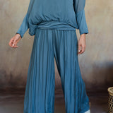 Madelyn Silk Pants (Aegean Blue)