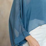 Mona Silk Topper (Aegean Blue)