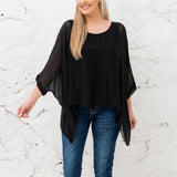Martina Silk Top (Black)