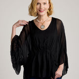 Valeria Silk Blouse-Black